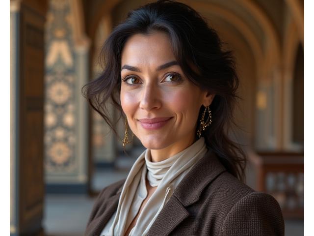 Portrait of Mariam Khalil, Head of Cultural Affairs at DuneGlimpse Productions, a specialist in authentic representation.