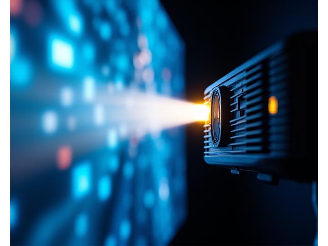 High-definition laser projector casting a vivid image onto a cinema screen.