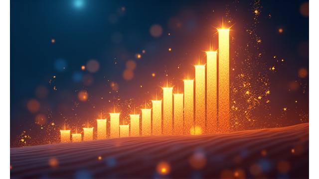 Abstract representation of Middle Eastern film market growth with rising bar charts and a subtle cinematic reel overlay.