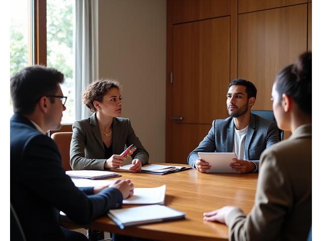 Cultural advisor leading a discussion with a diverse team