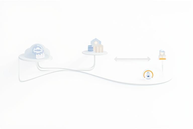 Diagram showing a streamlined technical integration workflow for streaming platforms, with icons for encoding, QC, compliance, and analytics.